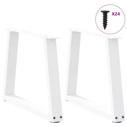  2 db fehér, V-alakú acél dohányzóasztal láb 60 x (42-43,3) cm