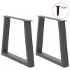  2 db antracitszürke, V-alakú acél dohányzóasztal láb 60 x (42-43,3) cm