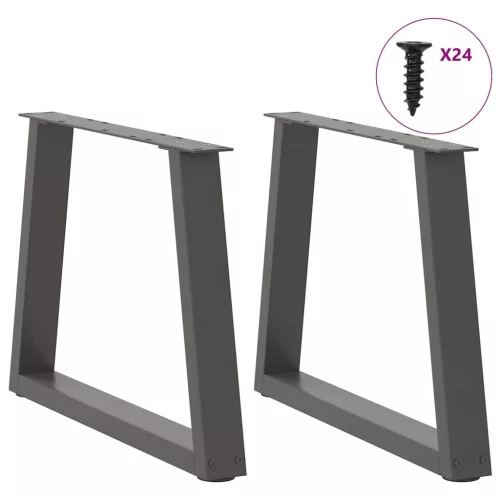  2 db antracitszürke, V-alakú acél dohányzóasztal láb 60 x (42-43,3) cm