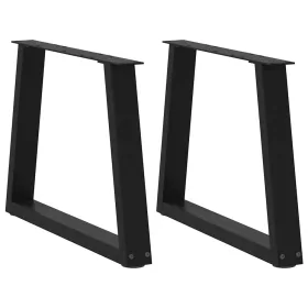    2 db fekete, V-alakú acél dohányzóasztal láb 70 x (42-43,3) cm