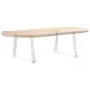  2 db fehér, V-alakú acél dohányzóasztal láb 70 x (42-43,3) cm
