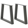  2 db antracitszürke, V-alakú acél dohányzóasztal láb 70 x (42-43,3) cm