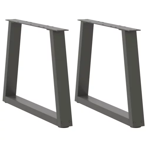  2 db antracitszürke, V-alakú acél dohányzóasztal láb 70 x (42-43,3) cm