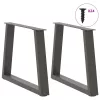  2 db antracitszürke, V-alakú acél dohányzóasztal láb 70 x (42-43,3) cm