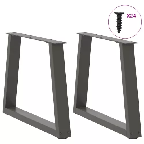  2 db antracitszürke, V-alakú acél dohányzóasztal láb 70 x (42-43,3) cm