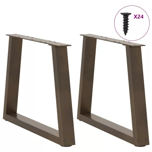  2 db V-alakú natúr acél dohányzóasztal láb 70 x (42-43,3) cm