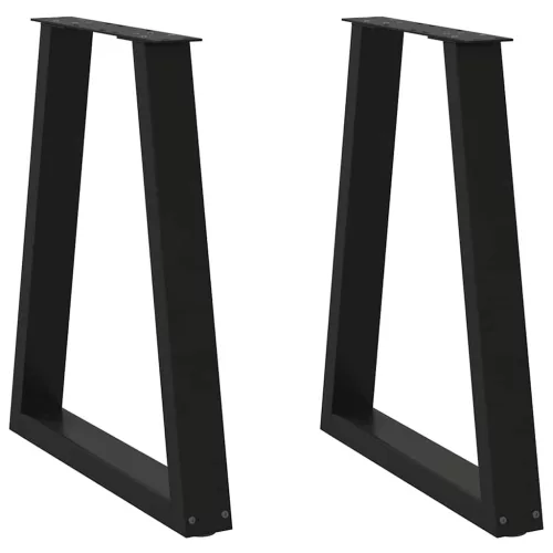  2 db fekete, V-alakú acél étkezőasztal láb 50x(72-73,3) cm