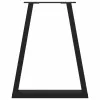  2 db fekete, V-alakú acél étkezőasztal láb 50x(72-73,3) cm