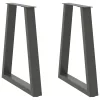  2 db antracitszürke, V-alakú acél étkezőasztalláb 50x(72-73,3) cm