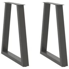    2 db antracitszürke, V-alakú acél étkezőasztalláb 50x(72-73,3) cm