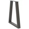  2 db antracitszürke, V-alakú acél étkezőasztalláb 50x(72-73,3) cm