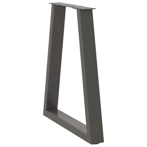  2 db antracitszürke, V-alakú acél étkezőasztalláb 50x(72-73,3) cm