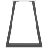  2 db antracitszürke, V-alakú acél étkezőasztalláb 50x(72-73,3) cm