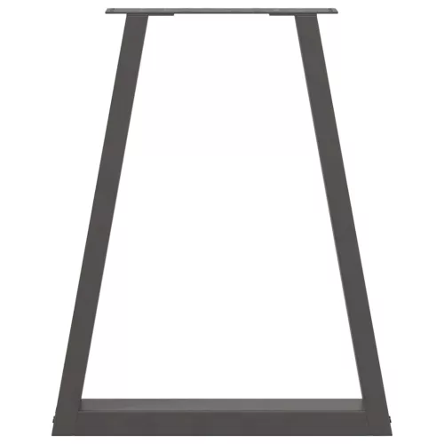  2 db antracitszürke, V-alakú acél étkezőasztalláb 50x(72-73,3) cm