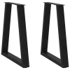  2 db fekete, V-alakú acél étkezőasztal láb 60 x (72-73,3) cm