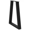 2 db fekete, V-alakú acél étkezőasztal láb 60 x (72-73,3) cm