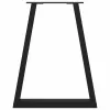  2 db fekete, V-alakú acél étkezőasztal láb 60 x (72-73,3) cm