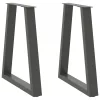  2 db antracitszürke, V-alakú acél étkezőasztalláb 60 x (72-73,3) cm