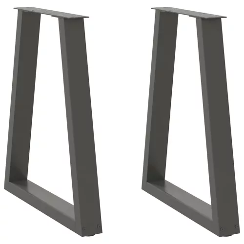  2 db antracitszürke, V-alakú acél étkezőasztalláb 60 x (72-73,3) cm