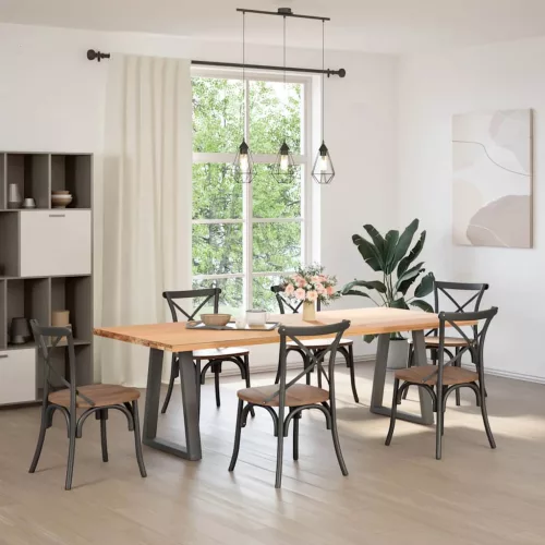  2 db antracitszürke, V-alakú acél étkezőasztalláb 60 x (72-73,3) cm