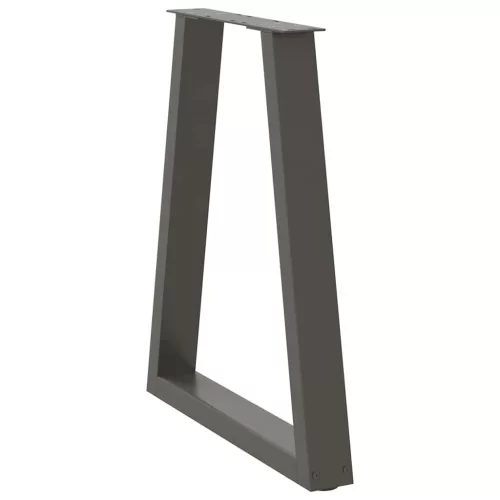  2 db antracitszürke, V-alakú acél étkezőasztalláb 60 x (72-73,3) cm