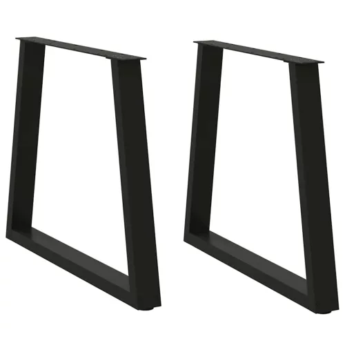  2 db fekete, V-alakú acél étkezőasztal láb 70 x (72-73,3) cm