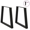  2 db fekete, V-alakú acél étkezőasztal láb 70 x (72-73,3) cm