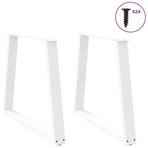  2 db fehér, V-alakú étkezőasztal láb 70 x (72-73,3) cm acél étkezőasztal láb