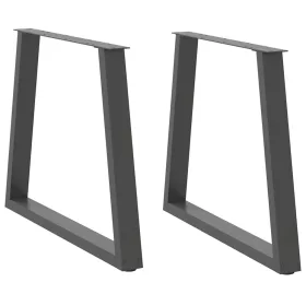    2 db antracitszürke, V-alakú acél étkezőasztalláb 70 x (72-73,3) cm