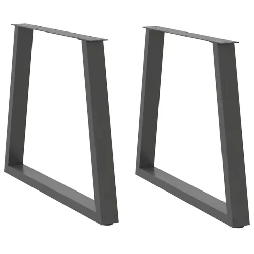  2 db antracitszürke, V-alakú acél étkezőasztalláb 70 x (72-73,3) cm