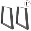  2 db antracitszürke, V-alakú acél étkezőasztalláb 70 x (72-73,3) cm