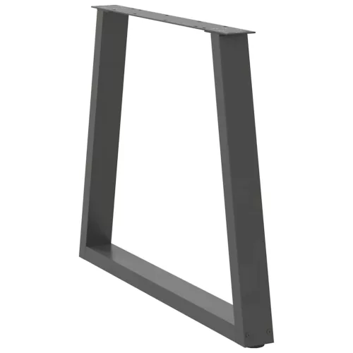  2 db antracitszürke, V-alakú acél étkezőasztalláb 70 x (72-73,3) cm