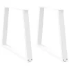  2 db fehér, V-alakú acél étkezőasztal láb 80 x (72-73,3) cm
