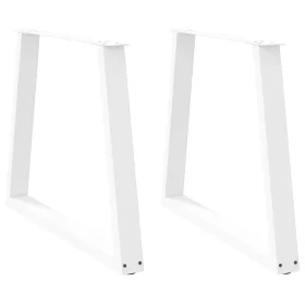    2 db fehér, V-alakú acél étkezőasztal láb 80 x (72-73,3) cm