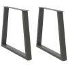  2 db antracitszürke, V-alakú acél étkezőasztal láb 80 x (72-73,3) cm