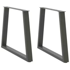    2 db antracitszürke, V-alakú acél étkezőasztal láb 80 x (72-73,3) cm