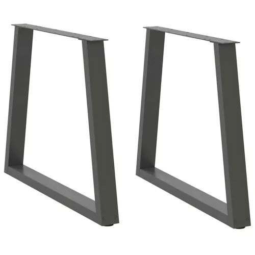 2 db antracitszürke, V-alakú acél étkezőasztal láb 80 x (72-73,3) cm
