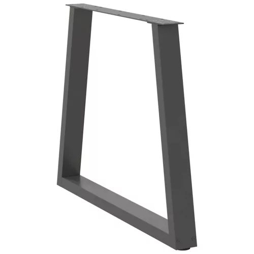  2 db antracitszürke, V-alakú acél étkezőasztal láb 80 x (72-73,3) cm
