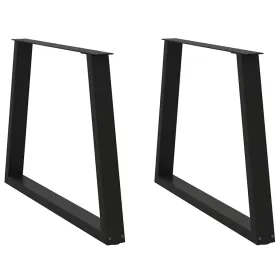    2 db fekete, V-alakú acél étkezőasztal láb 90 x (72-73,3) cm