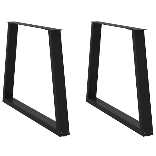  2 db fekete, V-alakú acél étkezőasztal láb 90 x (72-73,3) cm