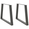  2 db antracitszürke, V-alakú acél étkezőasztal láb 90 x (72-73,3) cm