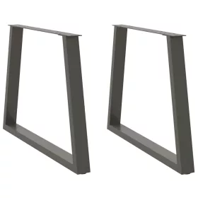    2 db antracitszürke, V-alakú acél étkezőasztal láb 90 x (72-73,3) cm