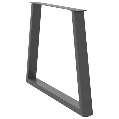  2 db antracitszürke, V-alakú acél étkezőasztal láb 90 x (72-73,3) cm