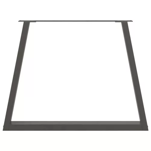  2 db antracitszürke, V-alakú acél étkezőasztal láb 90 x (72-73,3) cm