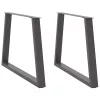  2 db antracitszürke étkezőasztal V-alakú láb 100 x (72-73,3) cm acél étkezőasztal láb