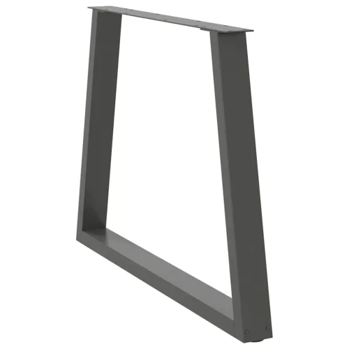  2 db antracitszürke étkezőasztal V-alakú láb 100 x (72-73,3) cm acél étkezőasztal láb