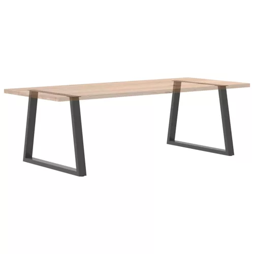  2 db antracitszürke étkezőasztal V-alakú láb 100 x (72-73,3) cm acél étkezőasztal láb