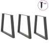  3 db antracitszürke, V-alakú acél étkezőasztalláb 70 x (72-73,3) cm