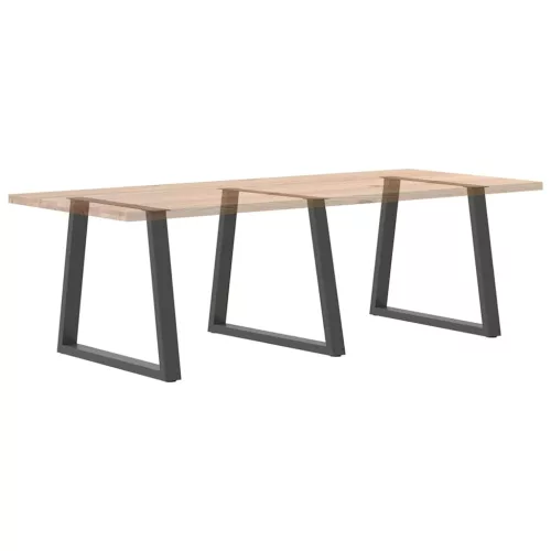  3 db antracitszürke, V-alakú acél étkezőasztalláb 70 x (72-73,3) cm