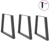  3 db antracitszürke, V-alakú acél étkezőasztalláb 80 x (72-73,3) cm